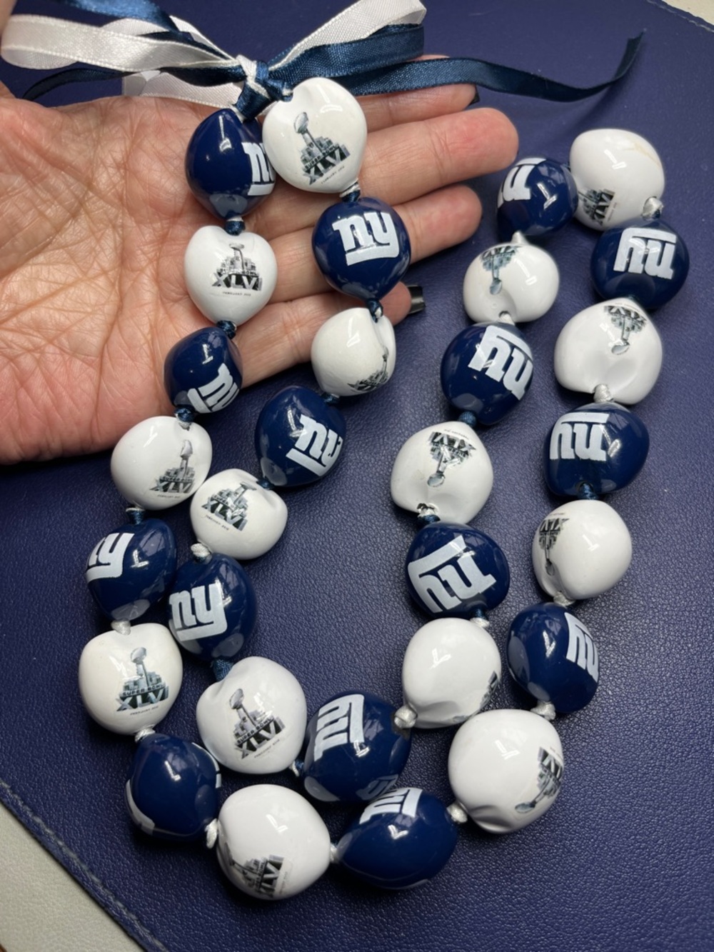 2012 New York Giants Super Bowl XLVI Kukui Nut Lei